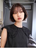 丸みボブ/面長/前髪あり/絶壁解消/20代/30代/長め/ブラウン