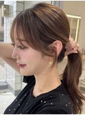 顔まわり/レイヤーロング/韓国ヘア/ベビーピンク/新宿