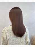 重めナチュラルローレイヤー/つやピンクブラウン