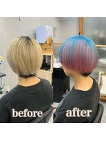 ヘアサロン ドットプラス 町田店(dot. plus) ミルクティーブロンド/ダークブルー/デジタルパーマ/町田