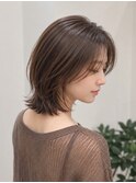 大人ミディアムレイヤー/レイヤーカット/小顔ヘア/40代50代60代
