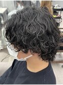 波巻きウルフパーマ