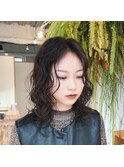 ミディアムウルフウェーブパーマ