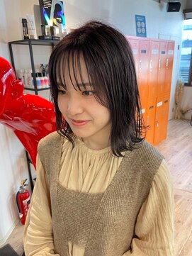 シャンプーボーイ 佐賀(SHAMPOO BOY) 大人可愛いいぱっつん外はね仕上げ