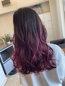 ヘアースペース ブイ(hair space V) チェリーピンクグラデーション