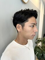 ランソ 新宿(RUNSO)&nbsp;フェザーパーマ×サーフカール×刈り上げセンターパート