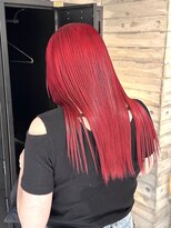 ヲタク(wotaku.)&nbsp;レッドカラー派手髪カラー暖色カラー赤髪ダブルカラーブリーチ