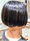大人ショート 丸みショート 前髪なしショート