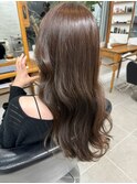 20代30代アッシュブラウンシースルーバングなみなみウェーブ