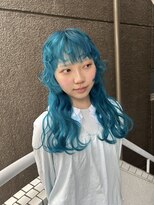 イエナ 渋谷(IENA)&nbsp;ターコイズブルー姫カットレイヤーブルーカラー