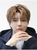メンズヘアセンターパートハイライト
