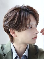 フェザーパーマセンターパートニュアンスパーマ韓国マッシュ黒髪