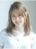 【emu 井上信洋】透明感ベージュとレイヤーセミディ【エミュ】