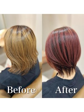 白髪ぼかし(ピンク系)白髪キレイにマイナス10歳