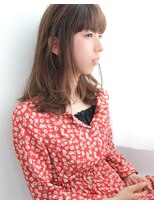 アン ヘア デザイン(un hair design)&nbsp;【　un  】ミディアム×アッシュグレージュ×束感