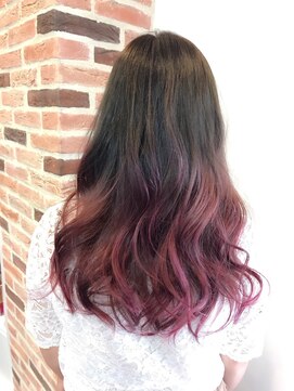 ジウ 上通り(JIU) 大人かわいいイルミナグレージュ×チェリーピンクグラデーション