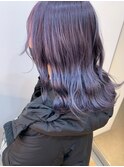小顔セミウェットウェーブピンクベージュハイライトカラー