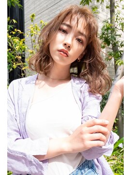 ピンク バイ アンジェリカ 瓢箪山店(PINQ by ANGELICA) #PINQ #セミロング #シースルーバング