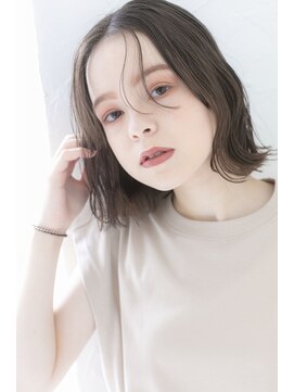 アジールヘア 北千住駅西口店(agir hair) 前髪なしショートボブヘア透明感カラー外ハネボブウェーブヘア