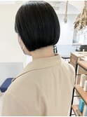 "久保田"ミニボブ切りっぱなし前下がりボブ大人かわいい