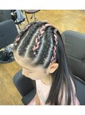 ヘアセット　コーンロウ