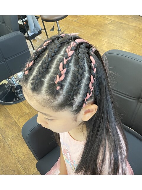 ヘアセット　コーンロウ