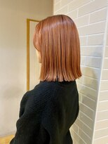 似合わせ小顔ミディアム× 暖色カラー デザイン　カラー