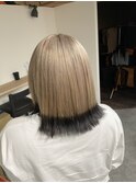 #黒髪#ボブルフ#ネビージュ#小顔#ワンレン