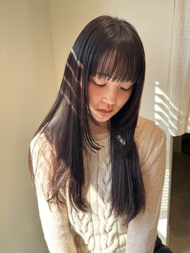 ユイル(Uil) 小顔前髪顔まわりレイヤー×グレージュカラー デザインカラー