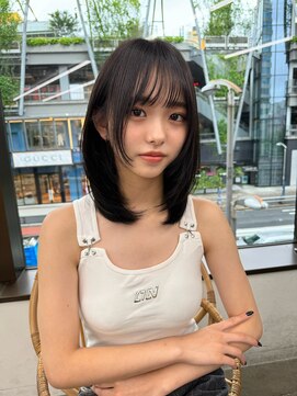 ガーデン 渋谷(GARDEN) くびレイヤー前髪ありイメチェンアンブレラカラーこなれミディ