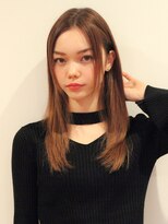 似合わせくびれ小顔カットネビージュワンレンひし形ボブルフ黒髪