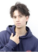 ソフトツイストパーマアップバングセンターパート韓国マッシュ