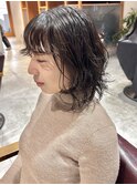 人気ニュアンスパーマ無造作ヘア大人ウルフレイヤー小顔カット