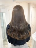 くびれヘアアプリコットオレンジ夏ヘアハイライトカラー        