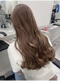 新潟ミルクティーベージュピンクベージュ顔周りワンホンレイヤー