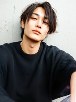 ラベストクズハ(LOVEST KUZUHA)&nbsp;メンズウルフ/センターパート/アッシュブラウン/平成ヘア