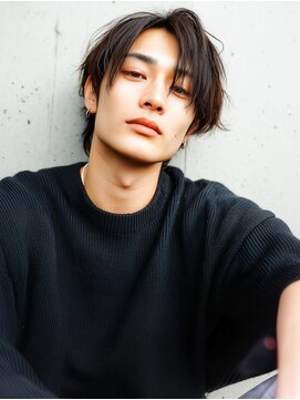 ラベストクズハ(LOVEST KUZUHA) メンズウルフ/センターパート/アッシュブラウン/平成ヘア