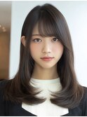 ミディアムレイヤーハッシュカットダークブラウンシャギーカット