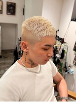 メゾンフォーメン 心斎橋店(Maison for men) ハイトーンカラー イージーパーマ クロップ スキンフェード
