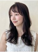 ロングレイヤー/チョコブラウン/縮毛矯正/髪質改善