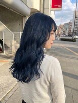 アッシュ 川崎店(Ash)&nbsp;ネイビーブルー　ブリーチあり