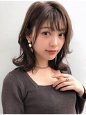 【GARDEN 田中麻由】フォギーベージュ毛先パーマ耳掛けかけヘア