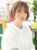 キャラメルベージュくせ毛風小顔ボブショートb浦和20代30代40代