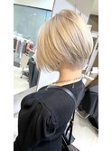秋冬ハイトーンショートヘア☆ミルクティー/ホワイトブロンド