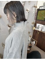 バンビ プライベート サロン(Bambi private salon)&nbsp;インナーカラー*グレージュ*前下がり切りっぱなしボブ*Bambi松平
