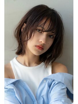 ケアリー 流山おおたかの森(Carelly) 大人かわいい前髪セシルカットココアブラウンフリンジウェーブ