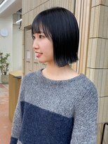 パークレーン アイス イヴェン(park lane ICI yeven) 切りっぱなしボブ 外はねボブ ブルーブラック ボブ/rena