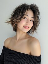 シュシュ 宜野湾店(chou chou)&nbsp;デザインカラー/レイヤーカット/ウェットヘア/オリーブベージュ