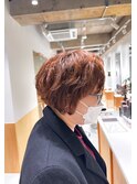 前下がりボブ パーマ ゆる巻き ショート