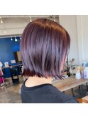切りっぱなしボブ/バイオレットブラウン